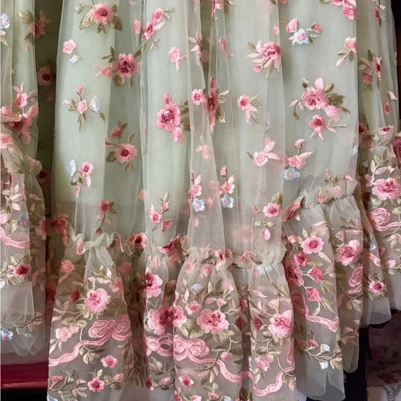 JessaKae Pastel Green Floral Kids Dress - Picture 5 of 5